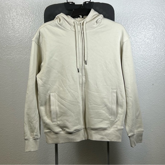 Goodfellow Men's Cream Hoodie Ultra-Soft Fleece Sweater Size L - Picture 1 of 13